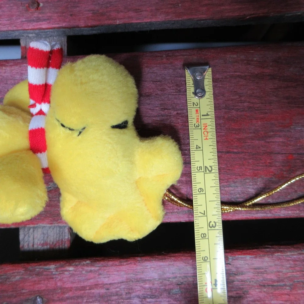 VTG Peanuts Woodstock Plush Christmas Ornament Red Scarf Yellow Bird 4